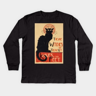 Cats Are Witches and They've Got Knives In Their Feet Kids Long Sleeve T-Shirt